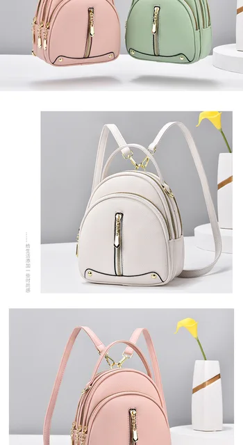 Leather Backpack, Women's Casual Mini Backpack, Cute Shoulder Bag, Messenger  Bag - Shop BOVER Backpacks - Pinkoi