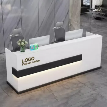 Banchi reception moderni personalizzati Salone di bellezza Banchi reception moderni di lusso Stoccaggio Mobili commerciali semplici Mostrador