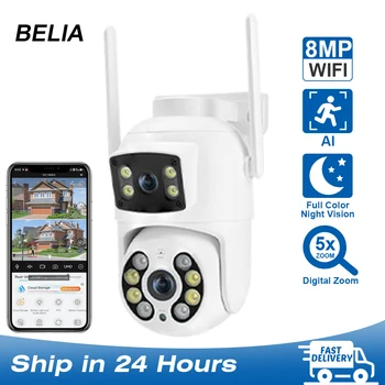 4K 8MP Dual Lens Dual Screens PTZ Wifi Camera with AI Human Detection Wireless Outdoor CCTV Security IP Camera Ziicam 1