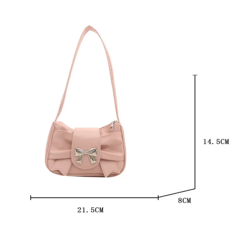 PU Leather Trendy Bow Shoulder Bag Handbag Casual Underarm Bag Daily Commuting Bags Lady Banquet Bag Business Women's Bags
