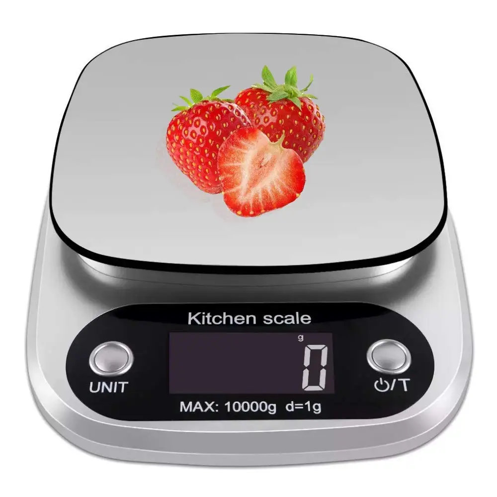 Stainless Steel Digital Kitchen Scale with LCD Display for Accurate Food and Coffee Measurement