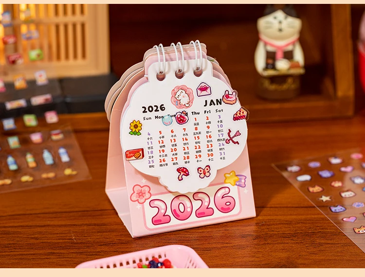 TIANZI 24/48Pcs Cute Die-Cut Stickers Book Aesthetic Stationery for DIY Scrapbook Phone Case Collage Decoration Material