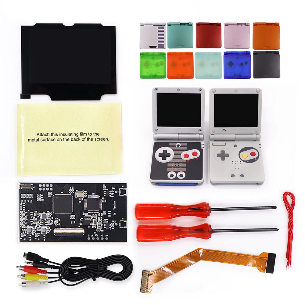 versão tv diy polegada gba sp ips backlight lcd tv função com composto de vídeo cabo av para jogo menino advance sp console