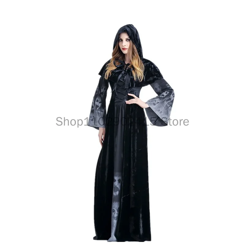 

2023 Medieval Witch Dress Scary Things Halloween Carnival Party Cosplay Middle Ages Women Clothing Vampire Masquerade Costumes