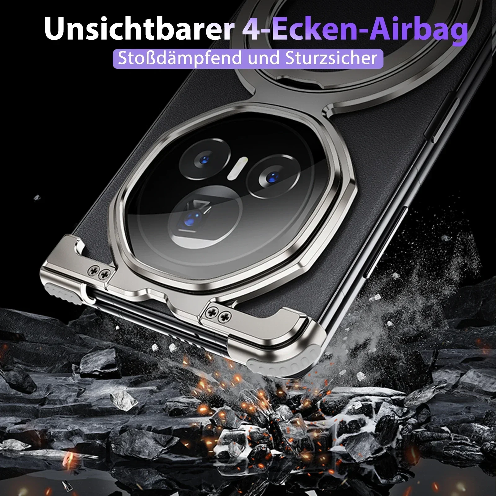 Eary Frameless Phone Case for Huawei Honor Magic Vs3 Vs2 with Magsafe Kickstand 360°Rotatable Magnetic Shockproof V3 V2 Cover