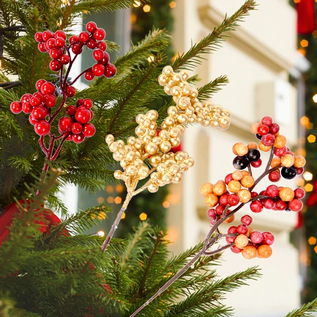 Decorative Flowers Christmas Berries Holly Red Berry Picks