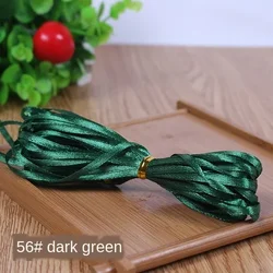 White Silk Satin Ribbon for Gift Wrapping and DIY Crafts - 1/8 (3mm), Ideal for Celebrations and Decorations (Dark green)