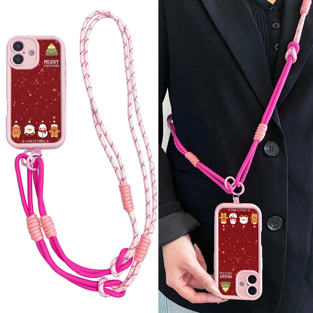 Festive Snowman Crossbody Wristlet Phone Case with Lanyard