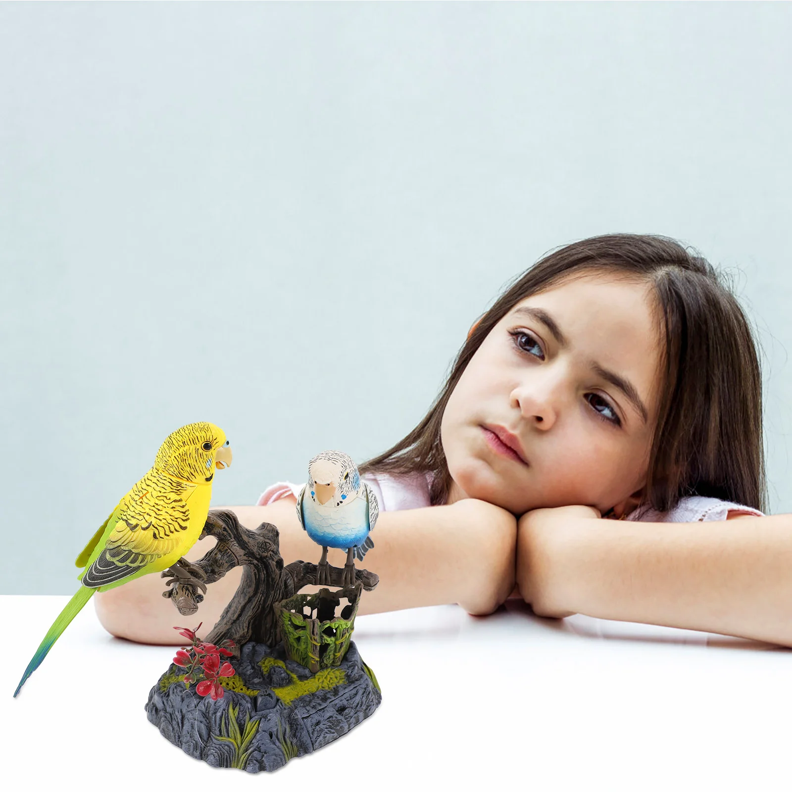 Small Bird Toys Parrot Voice Control Recording Talking Desktop Electric Red Child 4
