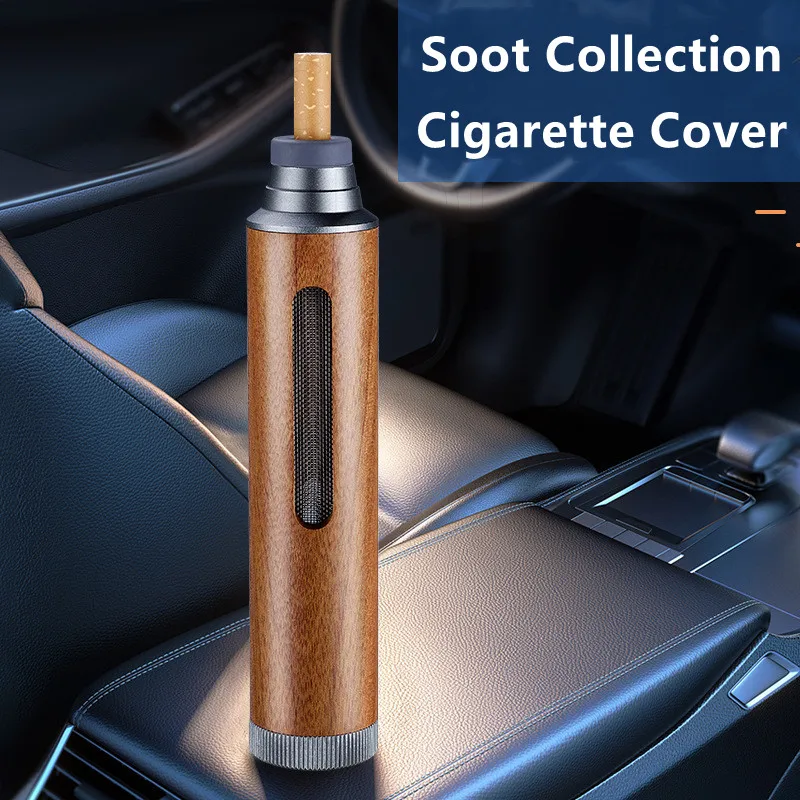 Walnut Mini Portable Ashtray For Outside Car Ashtrays Cigarettes Cover Handheld Wood Cigarette Holder For Working Driveing portable ashtray cigarettes ashtray wood ashtray