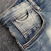 Fashion Designer Men Jeans High Quality Retro Washed Elastic Stretch Slim Fit Ripped Jeans Men Vintage Casual Denim Pants Hombre 2