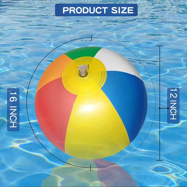 Beach Balls,12 Pack 16 Inch Inflatbable Beach Ball For Kids,Swimming Pool Toys,Pool Party Favors Decorations 4