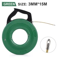 เครื่องมือร้อยสายไฟแบบดึง 3 มม./15 ม. อุปกรณ์ร้อยสายไฟรูปทรงปลา สำหรับร้อยสายไฟในรูท่อ ใช้สำหรับงานเดินสายไฟในรถยนต์ 6