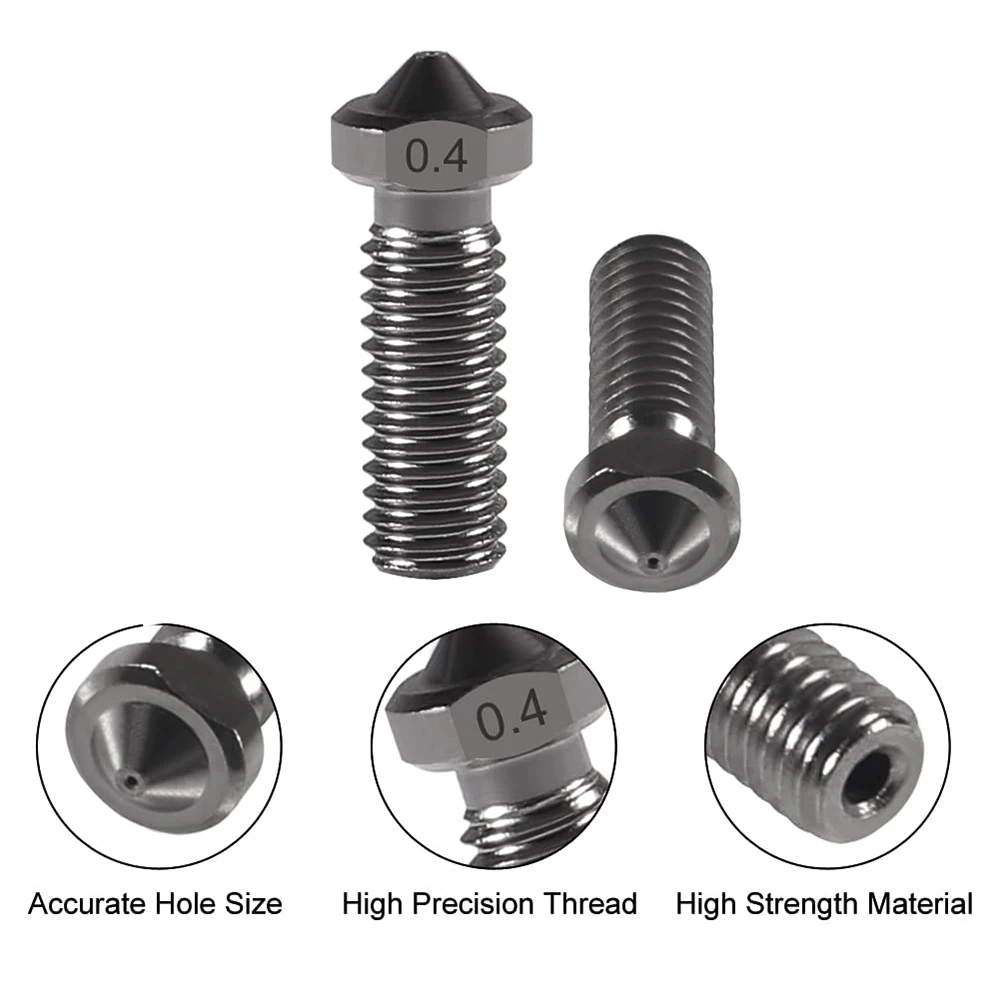 

0.4mm Volcano Nozzle for E3D V6 Hotend 3D Printer High Temperature Nozzle for 1.75mm Filaments Volcano Heater Block Hotend