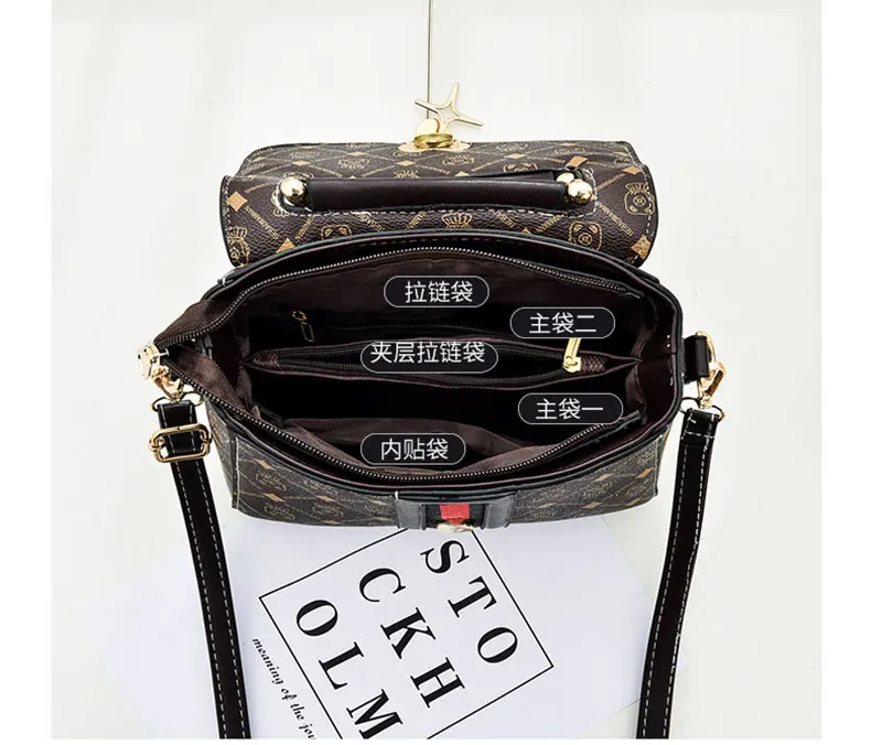 New Shoulder bag Women bag tote luxury designer handbag women Handbags leather Printed monogram single shoulder straddle bag