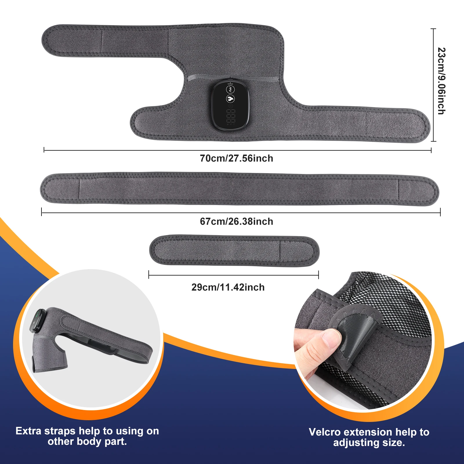 Electric Heated Knee Massage Physiotherapy Pad 3 in 1 Massager For Shoulder Elbow Knee 6-speed Hot Compress Relax Muscle: 3 - 5 Days Free Delivery Only UK