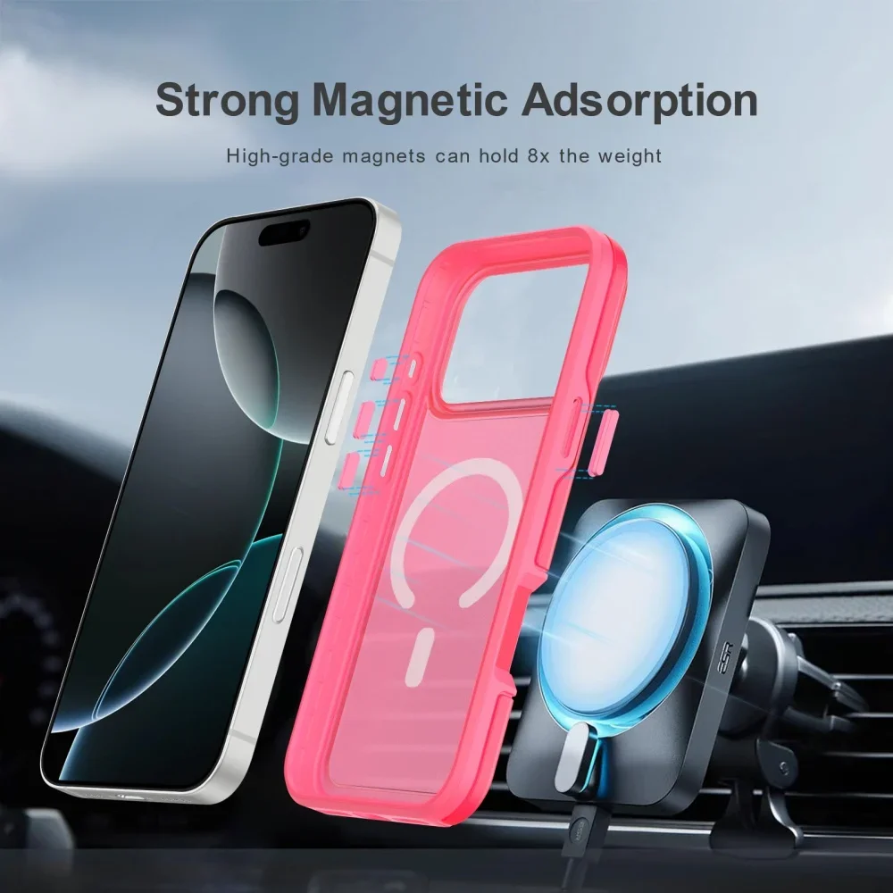 Heavy Duty Clear Magnetic Protective Case with Shockproof Bumper