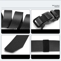 Newest Men's Tactical Belt Automatic Metal Buckle Waist Belt Nylon Canvas Hunting Golf Outdoor Work Trousers Belts for Man Jeans 5