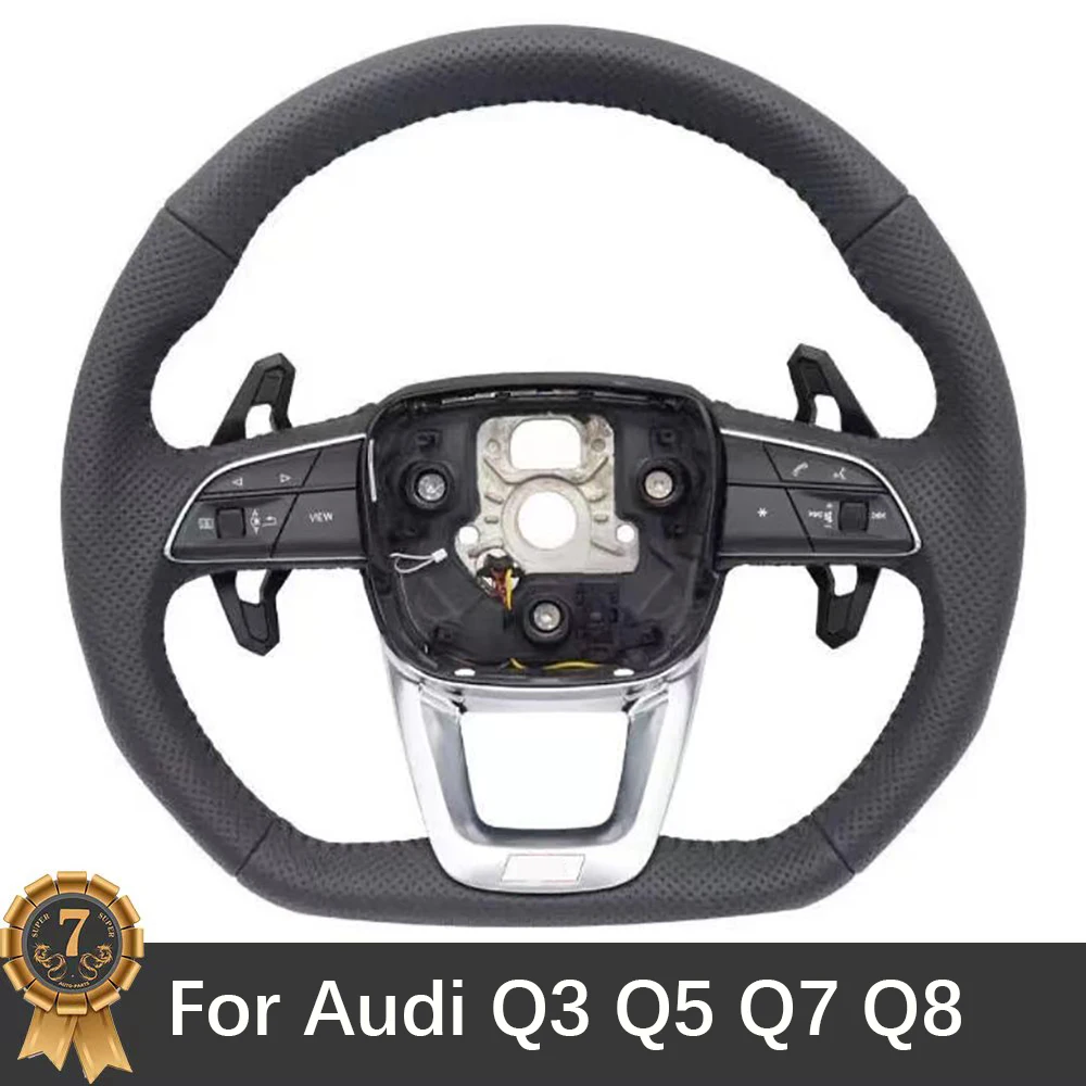 

For Audi Q3 Q5 Q7 Q8 Punched Heated Steering Wheel With S Logo Assembly Accessories