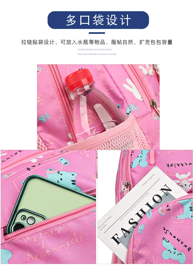 Neue Schultasche Grundschule Mode Rucksack Leichte Belastungsreduzierende Doppelschultertasche Kinder Geschenke für Neujahr – Detail 8