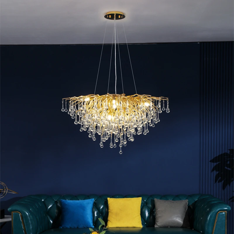 

Nordic LED Crystal Chandelier Living Room LOFT Hotel Light Fixtures for Celling Chandelier Villa Interior Decoration HangLamp