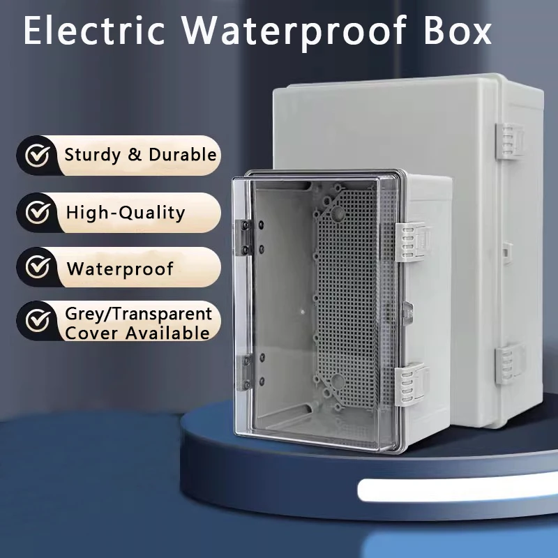 IP66 กล่องแยกกันน้ําสีเทา/โปร่งใสตู้ไฟฟ้าพลาสติก ABS การเชื่อมต่อกล่องกลางแจ้ง Power Distribution Case 1