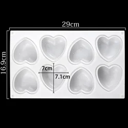 Heart-Shaped Silicone Mold for Handmade Creations - Soap, Candle, Chocolate, and Resin Crafting Kit (8cups White)