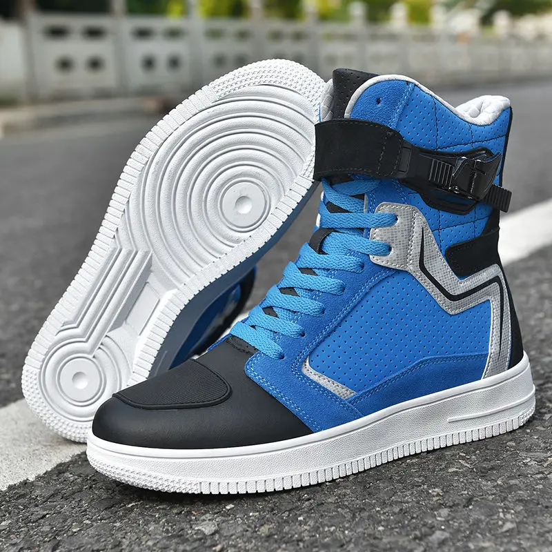 Men's Motorcycle Riding Boots Motocross Shoes Off-Road Moto Shoes Rubber Outsole Wear-Resistant Anti Slip Ventilated Breathable