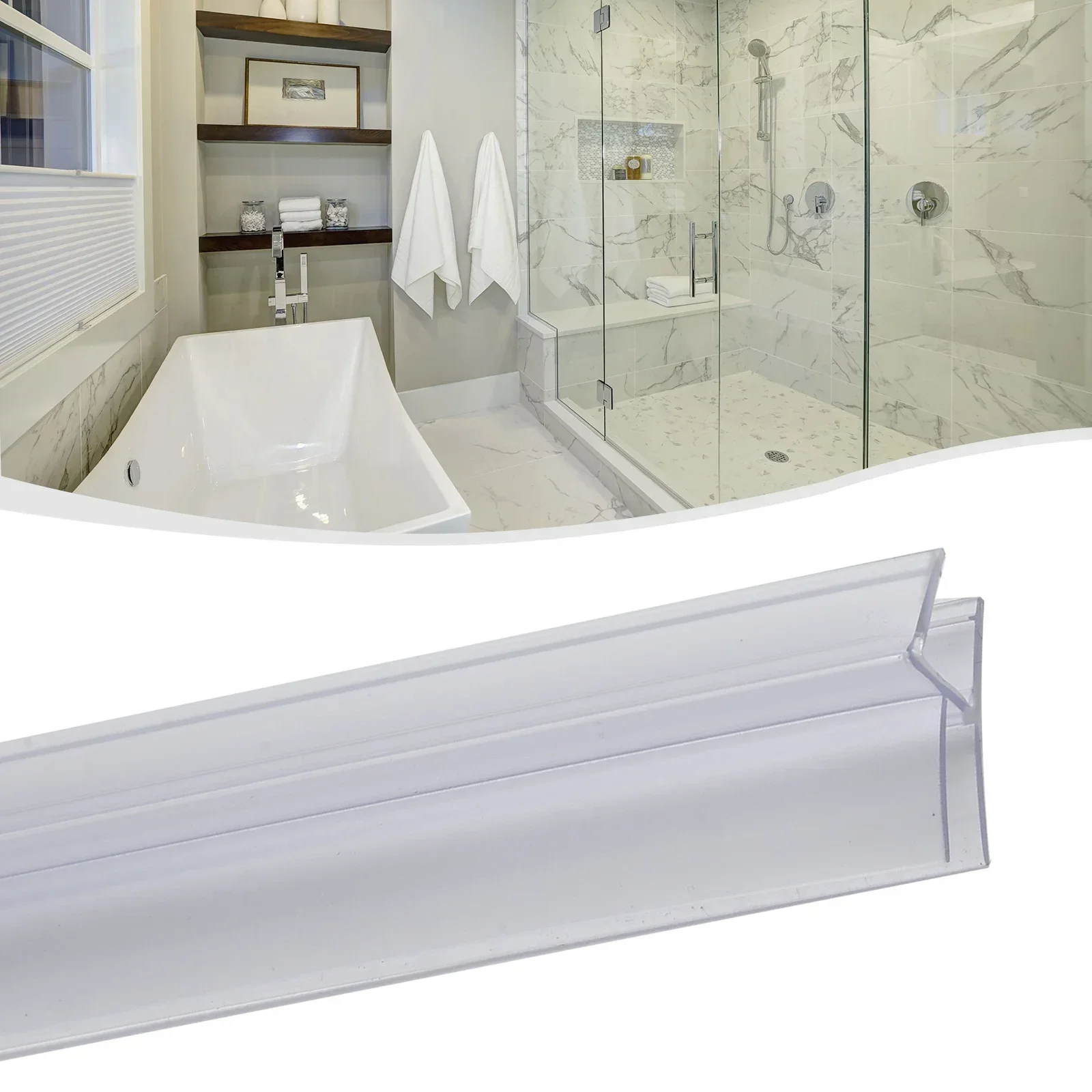 Bathroom Shower Screen Door Seal Strip PVC 2pcs 4-6mm 50cm