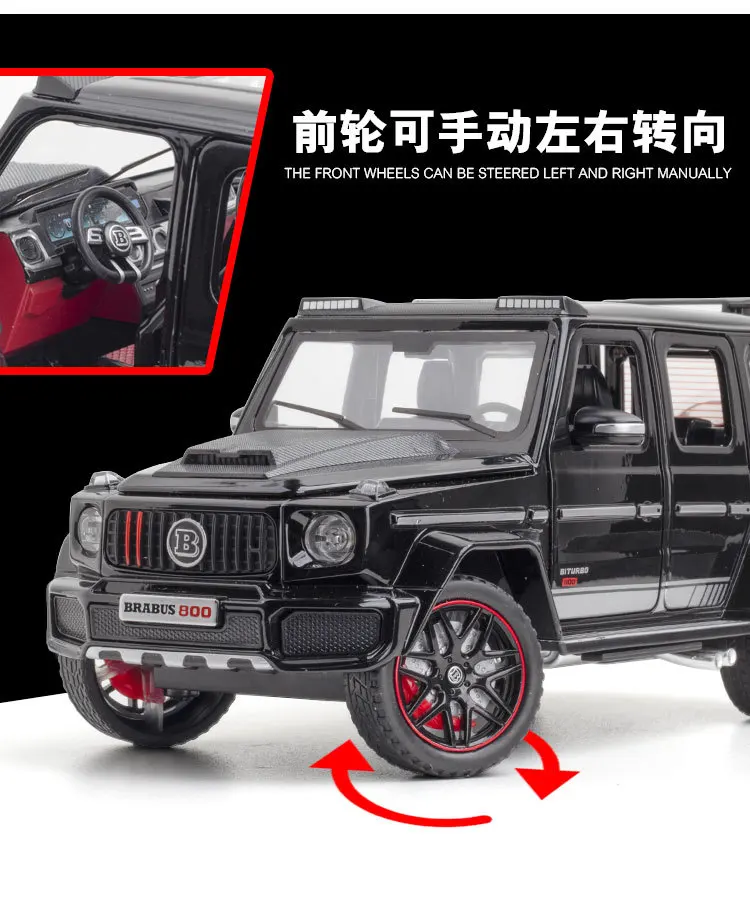 1:24 Mercedes Benz BRABUS G800 Diecast Alloy Model car Sound Light