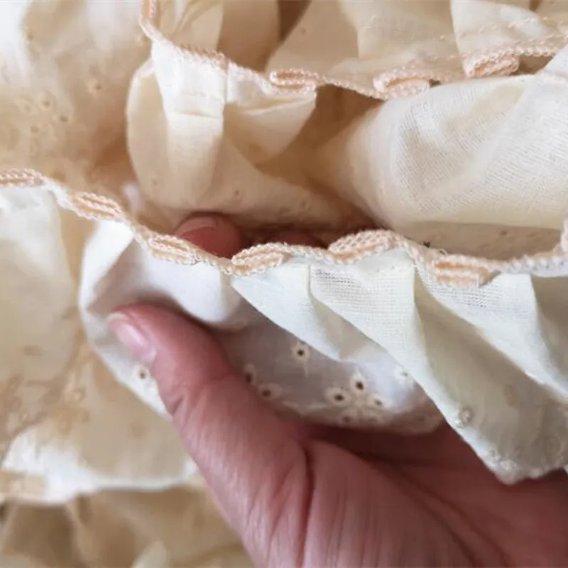 9CM Wide Embroidery Yellow Flower Lace Fabric Trim Ribbon DIY Sewing Applique Collar Ruffle Guipure Wedding Cloth Supply lace fabric lace ribbon lace sewing supplies lace sewing accessories clothing craft accessories