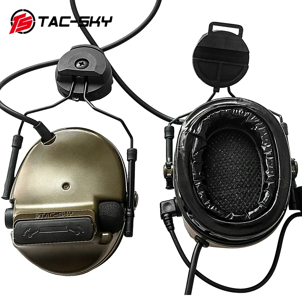 

COMTAC TAC-SKY Comtac iii Helmet Fast Track Bracket Version Silicone Earmuffs Noise Reduction Pickup Tactical Headset