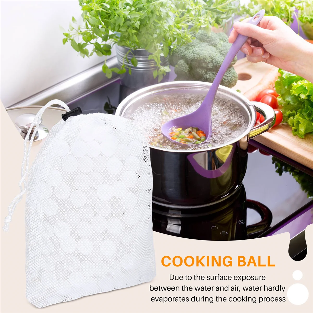 Sous Vide Cooking Balls BPA Free 20mm 250 Balls with Mesh Drying Bag for Anova Joule Cookers Water Bath Cooking and Sous Vide Co