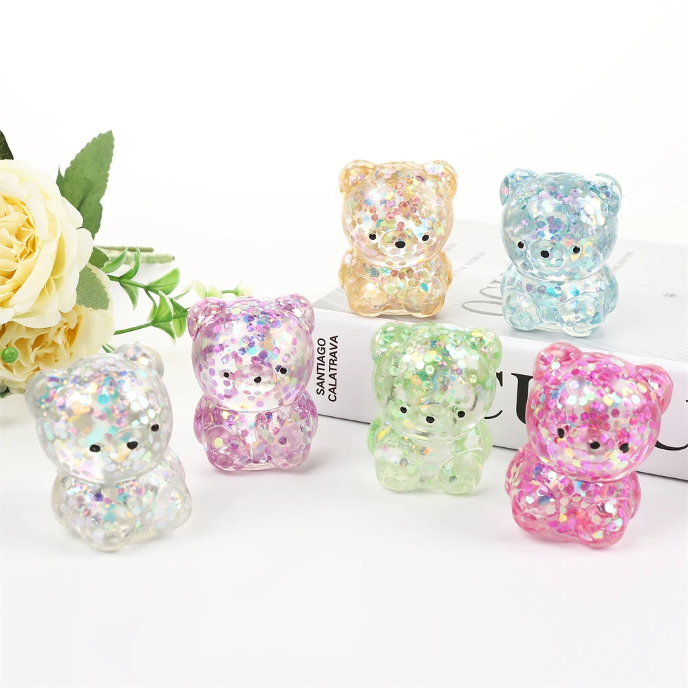 

New Cute Bear Maltose Gold Powder Pinching, Squeezing, and Stress Reducing Toys for Children and Adults