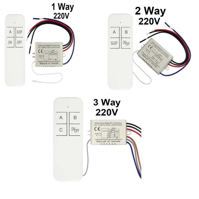 QIACHIP Wireless Remote Control Light Switch 220V Receiver Transmitter  ON/OFF Digital 1/2/3 Way