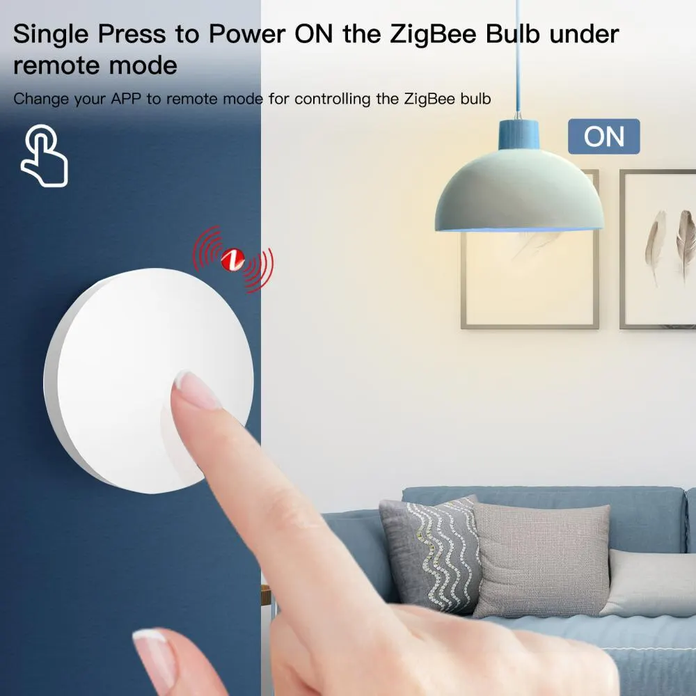 Smart Switch Wireless Switch Tuya ZigBee Button Scene Switch Intelligent Linkage Smart Switch Battery Powered Automation Work With Smart Life Zigbee Devices