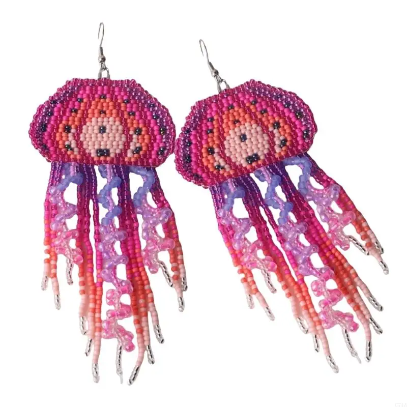 Handmade Bead Earrings with Bohemian Tassels Drop Earring Long Tassels Earrings Suitable for Fashion Enthusiasts Present C71A 2