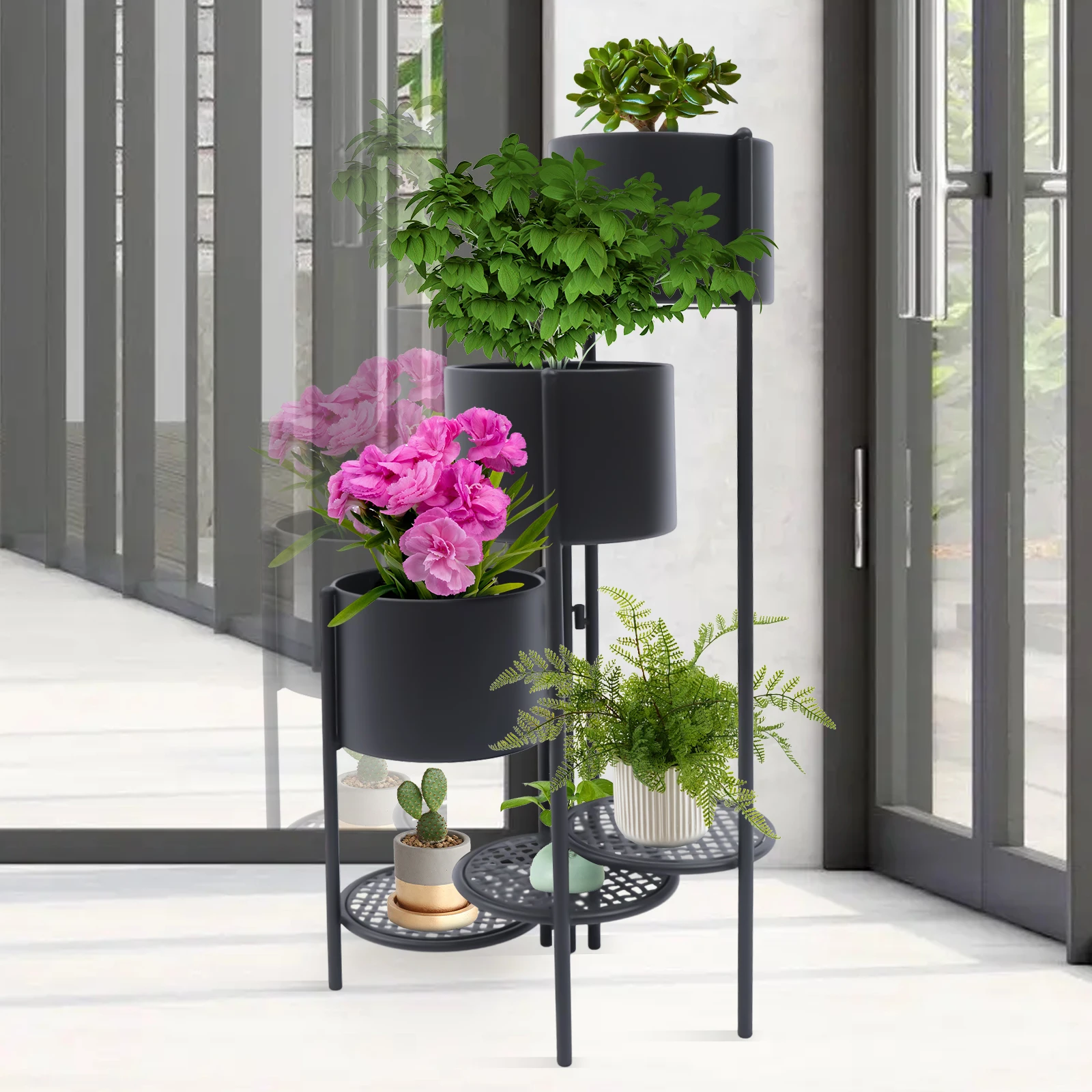 6Tier Metal Plant Stand Potted Flower Rack Display Shelf Holder Shelves Indoor/Outdoor For  Living Room Patio Garden