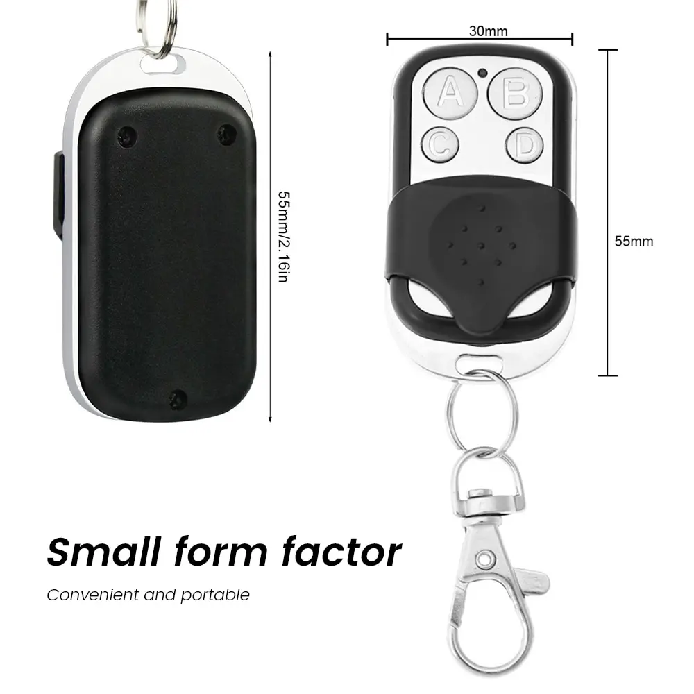 S6cbbc7ba10fd4cab8da9155707a7f630y Metal Push Button Remote Control Transmitter ABCD / Lock Unlock 4Button, 433MHz Universal 4 Buttons Garage Door Opener Remote Mallzona