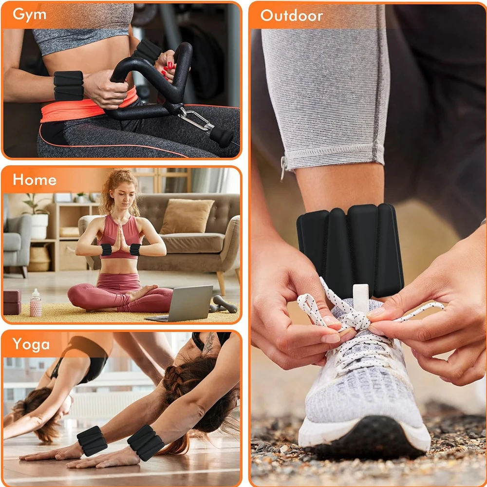 Wrist Weights Set Of 2 (1LB Each) Adjustable Ankle Weights