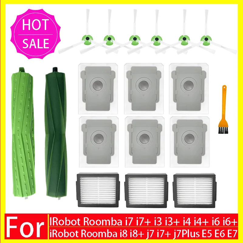 Main Side Brush Hepa Filter Dust Bag for iRobot Roomba i3 i4 i6 i7 i8 j7 E5 E6 E7 Spare Parts Robot Vacuum Cleaner Accessories