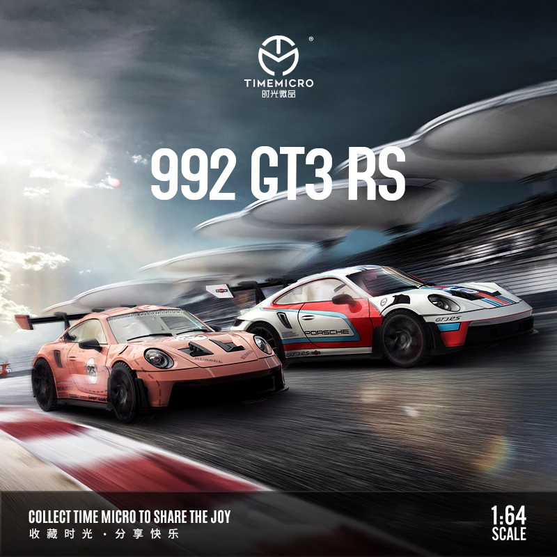 

**Pre-Order** TIME MICRO 1:64 992 GT3 RS Pink pig / Martini limited699 Diecast Model Car