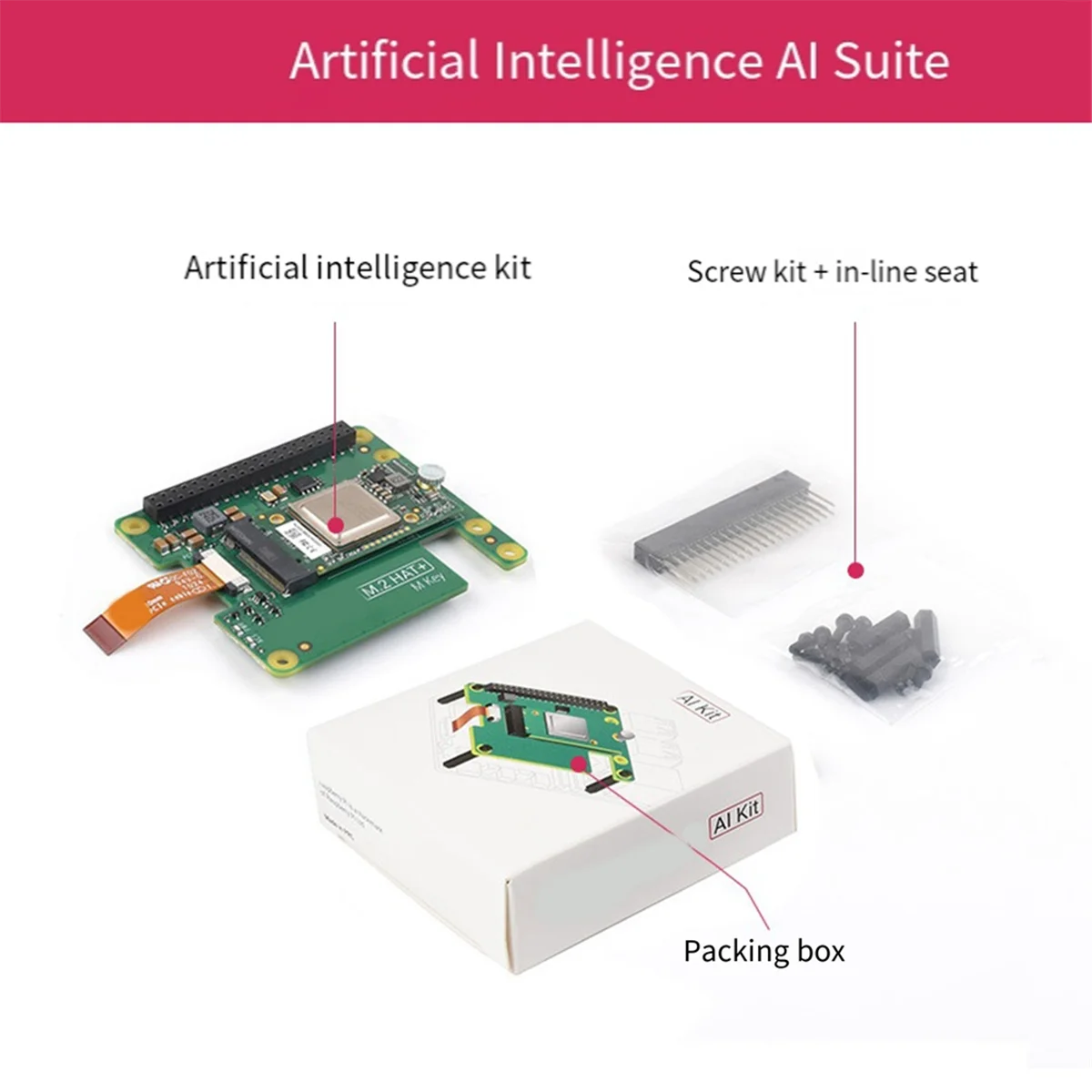 For 5 AI Kit M.2 HAT+ Al Acceleration Module 13 TOPS PCle Gen3 Ai Kit for Linux-AB01 6