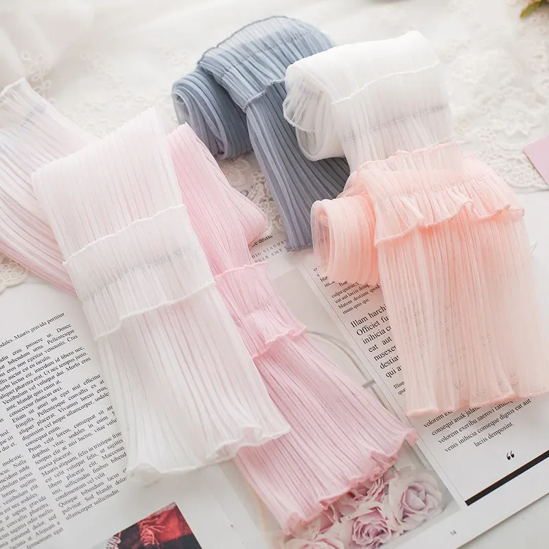 Women Long Fingerless Gloves Summer Sun Protection Gloves Lady Thin Lace Mesh Arm Sleeve Sunscreen Uv Breathable Driving Mittens