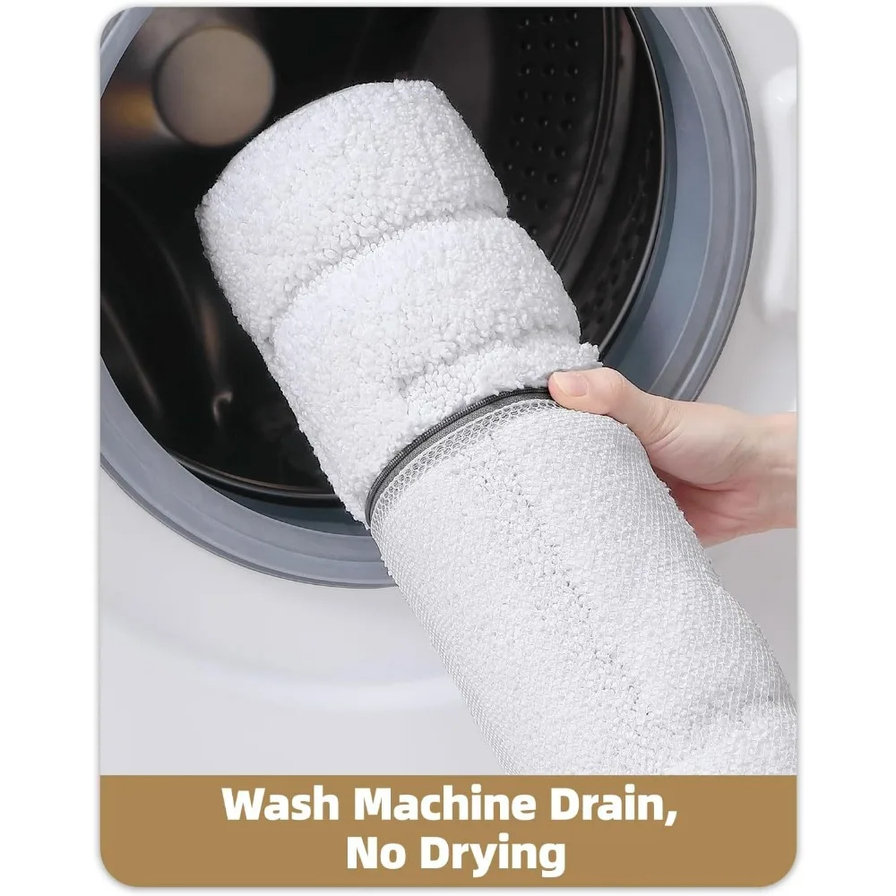 Color&Geometry Bath Mats for Bathroom Non Slip, 17"x30" White Bathroom Rugs Absorbent, Washable Bath Rugs Shower Mat Outside Sho