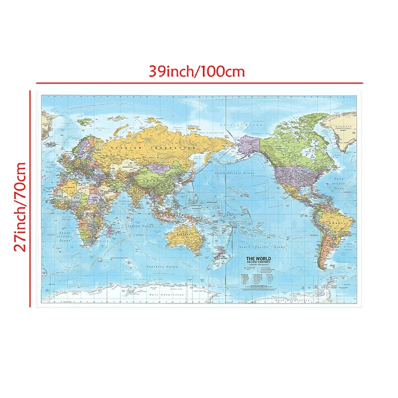 100*70cm Retro Non-woven Fabric World Map Painting Poster Wall Art Picture Wall Sticker Card Home Decor Teaching Travel Supplies