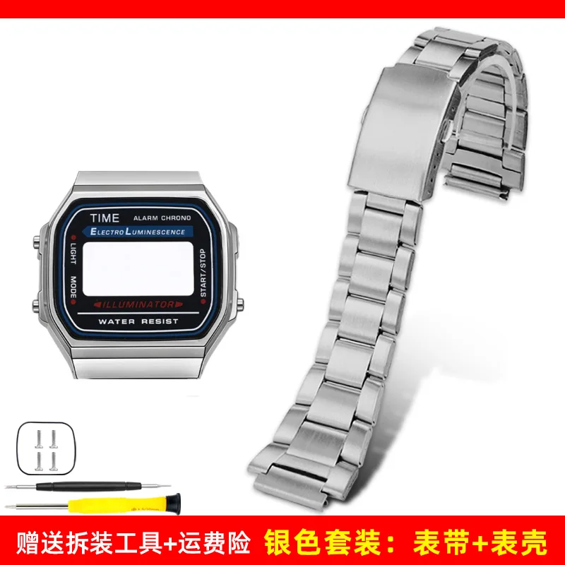 Premium Stainless Steel Watch Case Mod Kit with Glass Waterproof Ring and Screws - Full Metal Replacement Accessories