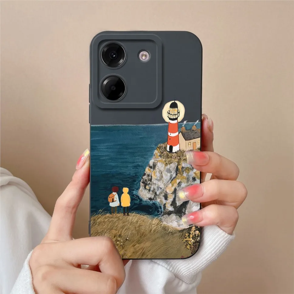 Sweet Girl Soft Liquid Silicone Protective Phone Case Cover
