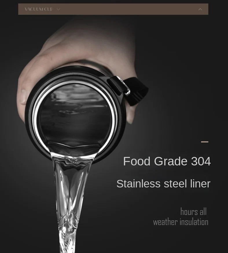 304 스테인레스 스틸 열 진공 플라스크, LED 온도 디스플레이, 대용량 절연 보온병, 차 물병, 600ml-1200ml