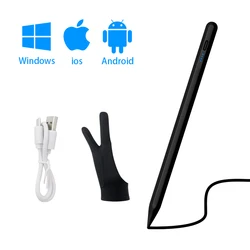 Universal Stylus Pen for Tablets and Smartphones (Black and gloves)